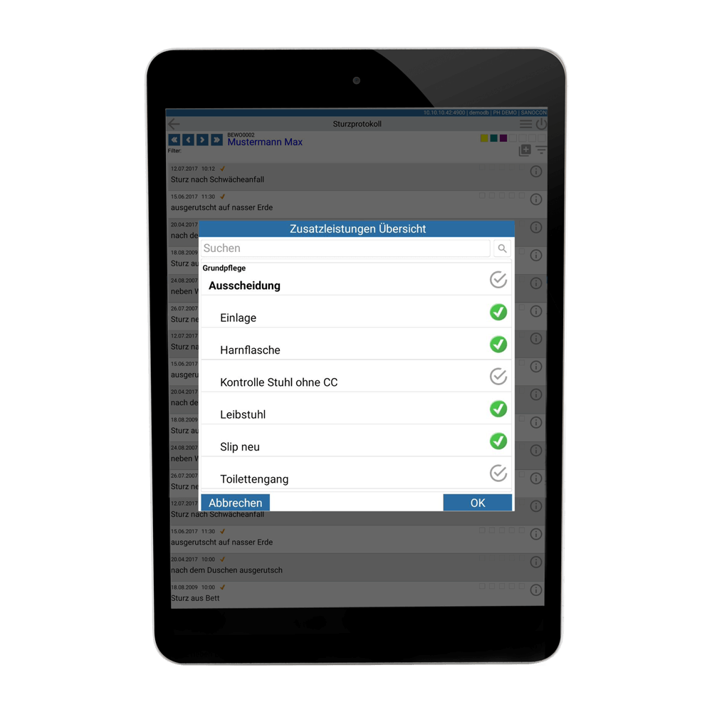 SanoCon Tablet Ansicht